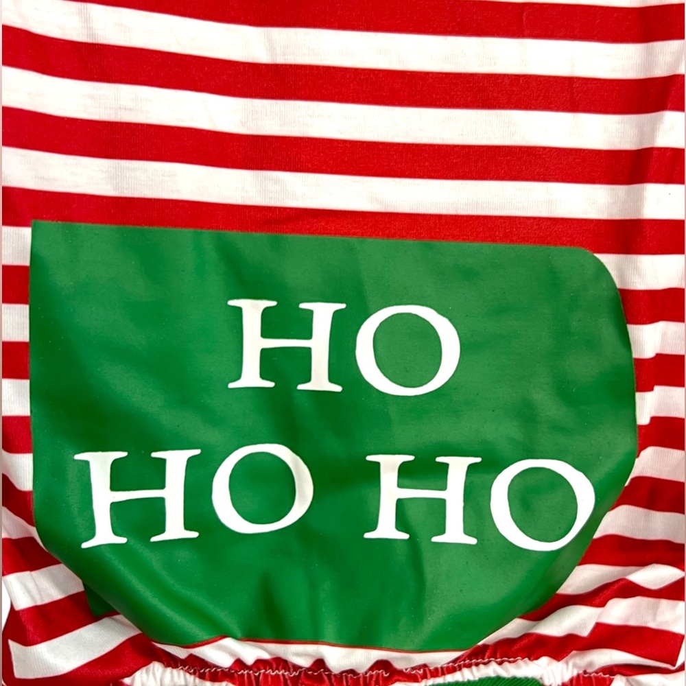 Pet Spirit Ho Ho Ho Red Striped Christmas Pet Onesie Pajamas - Picture 3 of 3